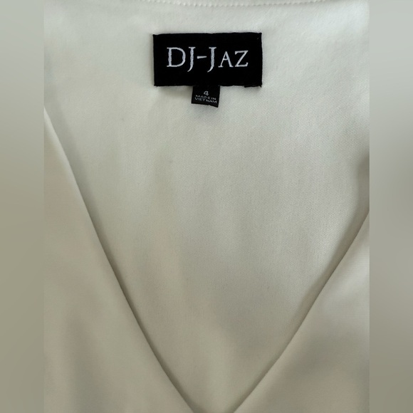 DJ-Jaz Black White Embellished Beaded Cold Shoulder Long Sleeve Evening Dress 4 - Picture 4 of 8